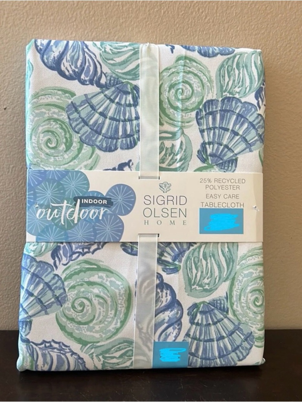 Sigrid Olsen Tablecloth Nautical Ocean Themed  Shells 60”x84”